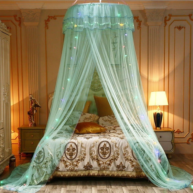 Princess Dome Mosquito Net Canopy for Twin Bed, Fine Mesh Insect Protection Bed Tent for Childs Crib Adult Bed – Romantic Bedroom Decor with Easy Ceiling Mount Hoop Design