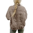 thumbnail image 3 of Opperiaya Veste Matelassée à Col Montant pour Femmes Manches Longues Couleur Unie Fermeture Éclair Complète, 3 of 4