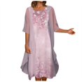 thumbnail image 2 of CHOK Ensemble Deux Pièces pour Femmes Robe Midi à Imprimé Floral avec Cardigan en Mousseline Sans Manches Grande Taille Robes d'Invitée de Mariage Robes de la Mère de la Mariée 2022, 2 of 6