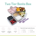 thumbnail image 3 of Melii 2 Tier Bento Box - pink - 1 count, 3 of 6