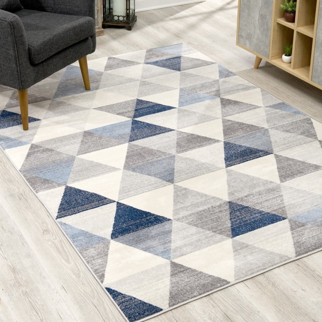 Rug Branch Havana Modern Area Rug and Runner, Abstract - Navy Blue - CA9992NY28