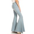 thumbnail image 2 of Jean Classique Rétro Taille Haute Long en Denim à Pattes d'Éléphant pour Femme, Denim Léger, Petit, 2 of 5