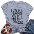 thumbnail image 3 of B91xZ T-Shirts d'Été Mode pour Femmes Manches Courtes Ajusté, Gris 3TG, 3 of 4