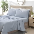 thumbnail image 4 of Kindlier 100% Organic Cotton Sheet Set – Deep Pocket Bedding Set Twin, Sky Blue, 4 of 5