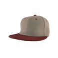 thumbnail image 1 of Top Headwear Flat Bill Adjustable Snapback Cap - Khaki/Burgundy, 1 of 2