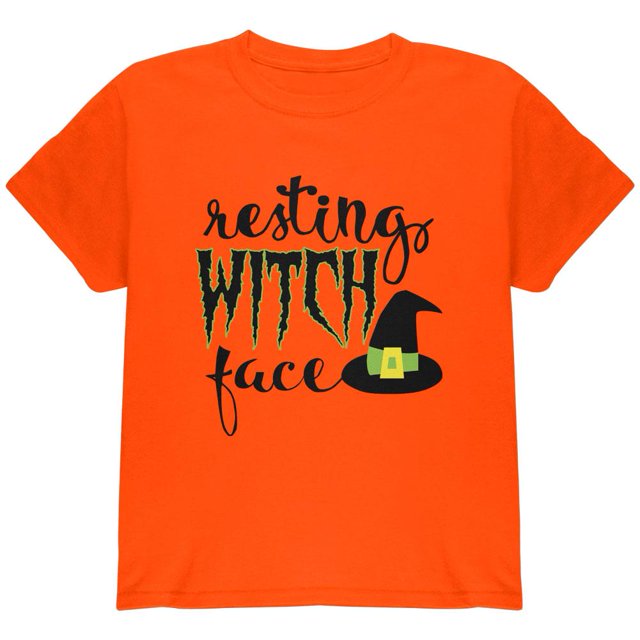 T-shirt Jeunesse Visage de Sorcière au Repos d'Halloween