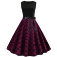 thumbnail image 1 of B91xZ Robes pour Femmes Sans Manches Col Rond Taille Haute Robe Courte Fluide à Volants, Vin TTG, 1 of 4