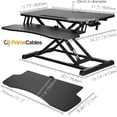 thumbnail image 3 of 32 Inch Standing Desk Converter, Height Adjustable Sit to Stand Desk Riser Laptop Computer Workstation with Removable Keyboard Tray, Monitor Arm Hole & Notebook Slot, 3 of 8