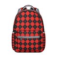 thumbnail image 1 of Striped and Checkered Fusion Backpack Moroccan Geometric Plaid Print Fashion School Bag for Students, 1 of 3