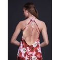 thumbnail image 3 of Bimba Robe de Plage Teinture sur Nœuds pour Femmes, Imprimée, Dos Nu, Longue, à Col Licou, Ray-Onde - Très Petit, 3 of 6