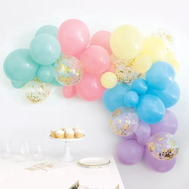 Assortiment de confettis en feuille d'aluminium pastel et kit d'arche de ballons en latex, 40 pièces