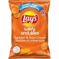 thumbnail image 1 of Wavy Lay's Cheddar & Sour Cream flavoured potato chips, 1 of 10