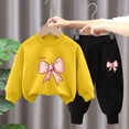 thumbnail image 3 of Pisexur Ensemble 2 Pcs pour Bébé Filles Garçons Automne Hiver Mode Décontractée Polaire Manches Longues Col Rond Chandails en Molleton et Pantalons Vêtements de Détente Imprimé Mignon Ensemble de Survêtement pour Enfants 3-8 Ans, 3 of 4