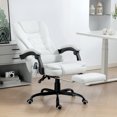 thumbnail image 2 of Vinsetto Chaise de Bureau de Massage, Chaise de Bureau en Tissu de Lin avec Repose-Pieds, Blanc, 2 of 10