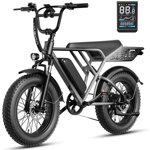Jasion RetroVolt Vélo Électrique pour Adultes avec Moteur de Pointe 1500W, Batterie Amovible 48V 13Ah Vélo de Terre Électrique, Vélo de Montagne Électrique Tout-Terrain à Gros Pneus 20 Pouces, Vélo Électrique 30MPH, UL 2849