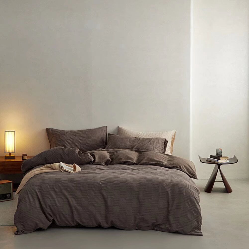 Zhuge Bed Sheets Set, Bedding Sheets Pillowcases Kit, Twin Bed Set, Hotel Bedding, Home Decor(Brown)