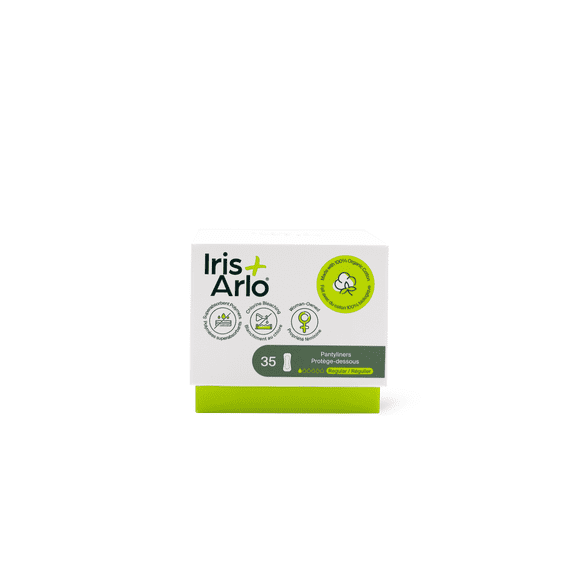 Iris + Arlo Organic Panty Liners, Regular, 100% Cotton, Chemical-Free, Non-toxic, No plastic (35 Count)