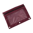 thumbnail image 2 of Three-Hole Zipper Pencil Case for 3-Ring Binder | Transparent Window | Two Compartments | Detachable Folder | Large Capacity Pouch | 25x18cm | Durable Cloth | Metal Zipper | Office Organizer, 2 of 6