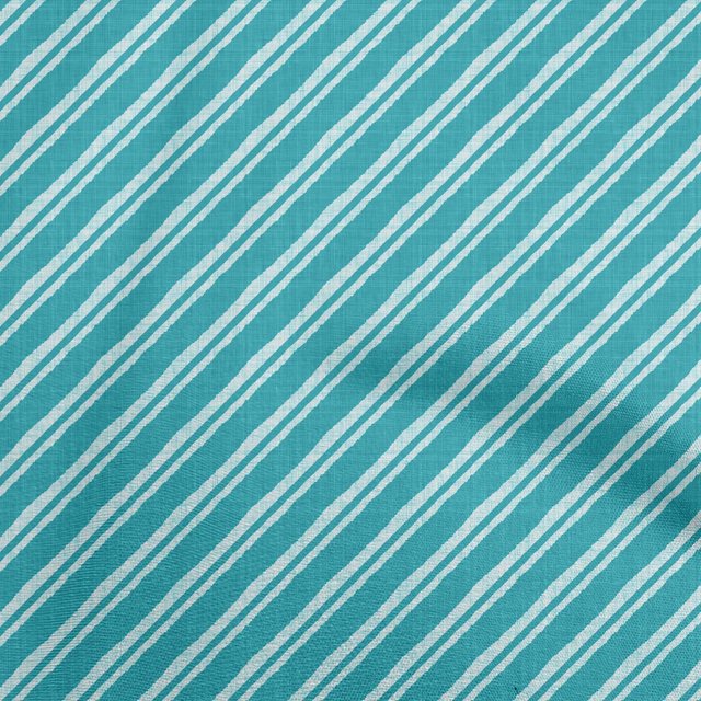 oneOone Polyester Spandex Turquoise Blue Fabric Stripes Fabric For Sewing Printed Craft Fabric By The Yard 56 Inch Wide