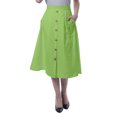 thumbnail image 1 of Moomaya Womens Below Knee Length A-Line Skirt Front Button Casual Skirt w/ Pockets, 1 of 6