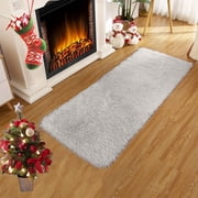 Wuztai Solid Color Bath Mats, Soft Water Absorption Non Slip Bathroom Rugs, Thick Machine Washable Dark Gray Shower Floor Mats for Toilet Tub