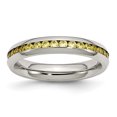 thumbnail image 1 of Bague en Acier Inoxydable 4mm Novembre Jaune CZ 7 Tailles, 1 of 6