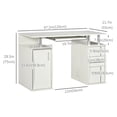 thumbnail image 3 of HOMCOM 47" Computer Desk with Keyboard Tray and Storage Drawers White, 3 of 10