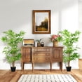 thumbnail image 4 of Outsunny Ensemble de 2 Bambou Artificiel, Plante Décorative Factice de 5 Pi en Pot, 4 of 10