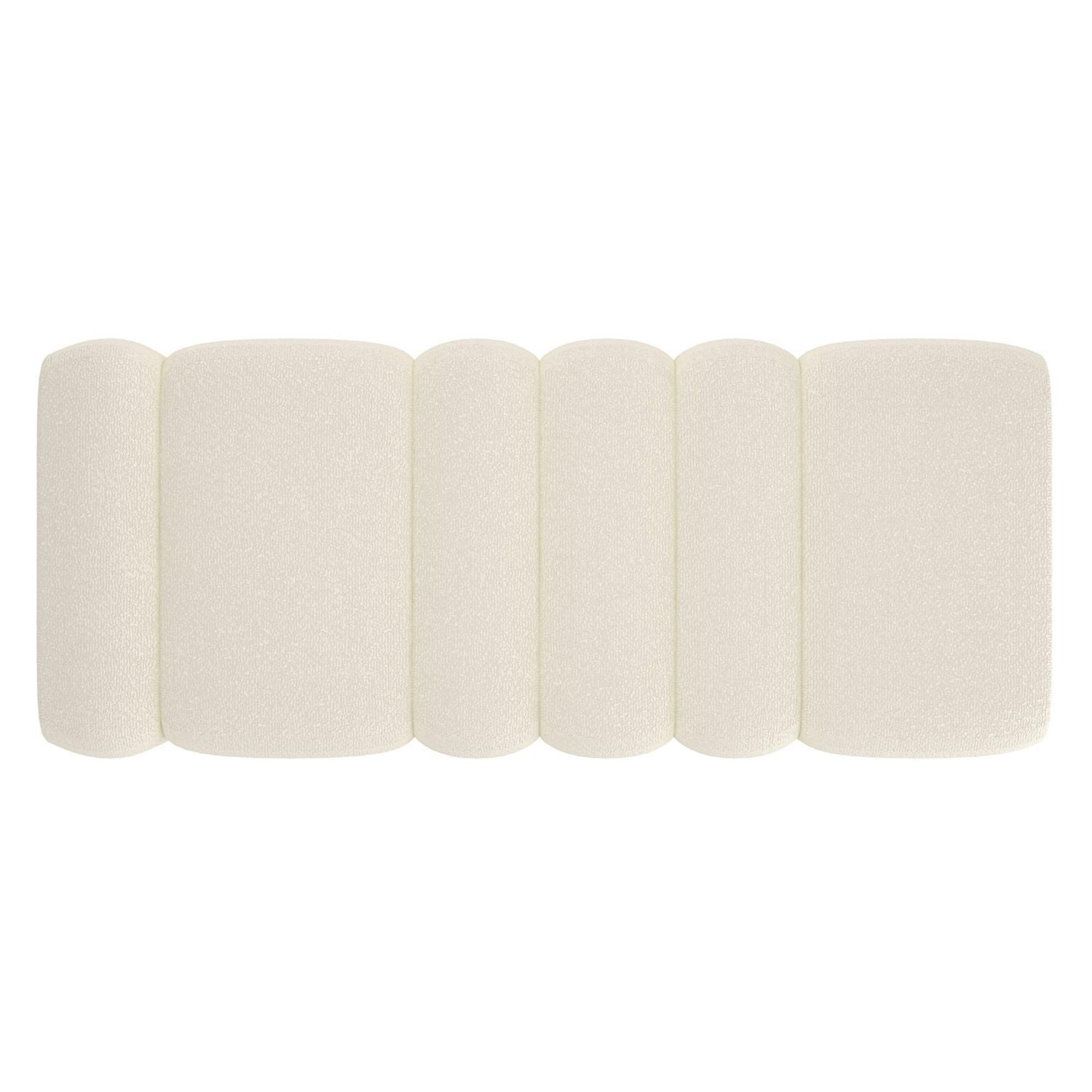 Contemporary Boucle Fabric Large Ottoman Bench - Ivory