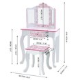 thumbnail image 3 of Teamson Kids Coiffeuse avec Miroir et Tabouret Ensemble de Jeu Rose, 3 of 5