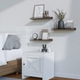 thumbnail image 1 of Tablette Murale Flottante / Étagère de Rangement en Bois 40x14,3 cm / Organisateur pour Salle de Bain, Cuisine et Salon / Conception Modulaire avec Capacité de Charge de 15 kg / Brun/noir/blanc / Montage Mural Gain de Place, 1 of 6