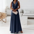 thumbnail image 4 of Fankiway Mode Femmes Été Décontracté Uni Col en V Sans Manches Gilet Robe Longue Robes de Plage pour Femmes Grande Taille Robes pour Femmes, 4 of 8