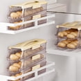 thumbnail image 3 of Solution de Rangement pour Œufs pour Réfrigérateur, Organisateur d'Œufs Automatique, Conteneur d'Œufs Roulant avec Couvercle, Distributeur Empilable à 3 Niveaux, 3 of 5