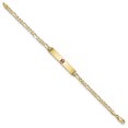 thumbnail image 2 of Bracelet ID Figaro Émail Rouge Médical en Or Jaune 14K, 2 of 3