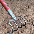 thumbnail image 4 of Garden Cultivator Rake, Cultivators for Gardening Portable Digging Weeding Lightweight Ground Tiller Leaf Rake for Yard Work Bonsai Backyard PlantsThickened Rake Weeding Loosening Soils Turning Rake, 4 of 6