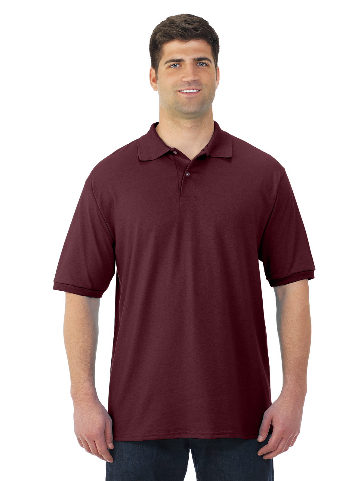 Jerzees T-Shirt de Sport en Jersey à Manches Courtes pour Hommes SpotShield, 4X, Bordeaux