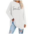 thumbnail image 1 of WEAIXIMIUNG T-Shirts Blancs pour Femmes à Col en V, Paquet, Haut Décontracté à Manches Longues à Col Rond Uni pour Femmes, 1 of 5
