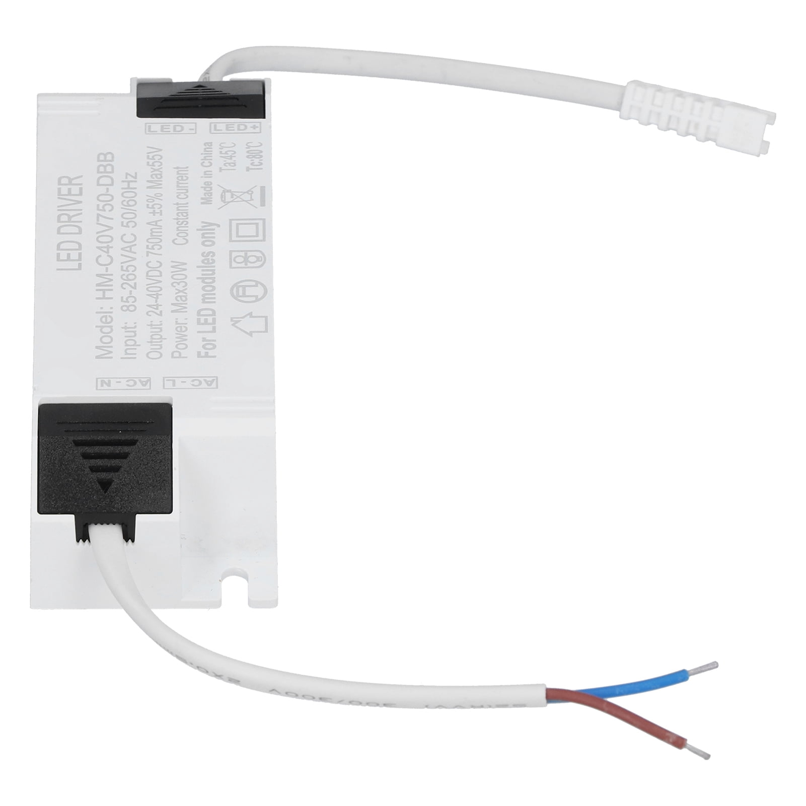 Transformateur de Lumière Led Driver 30W Courant Constant 750mA Entrée AC85-265V Sortie DC24-40V