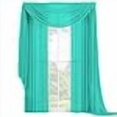 thumbnail image 3 of Decotex 3 Piece Elegant Sheer Voile Window Curtain Panel Drape Set includes 2 Panels and 1 Matching Scarf (63" Length, Turquoise), 3 of 3