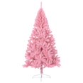 thumbnail image 2 of vidaXL Artificial Half Christmas Tree with Stand Pink 240 cm PVC, 2 of 5