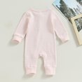 thumbnail image 3 of MeetoTime Baby Clothes Round Neck Long Sleeved Jumpsuits Infant Toddler Striped Zipper Rompers Crawling Clothes, 3 of 3