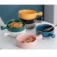thumbnail image 1 of serony Ceramic Salad Bowl Handled Solid Color Adorable Washable Cute Home Breakfast Dinner Soup Fruit Bowls Tableware Grey, 1 of 8