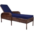 thumbnail image 1 of Chaise Longue d'Extérieur Pliante pour Patio avec Coussin, Osier Toutes Saisons, Chaise de Bronzage Extérieure, Dossier Réglable, Fauteuil Inclinable, 1 of 7