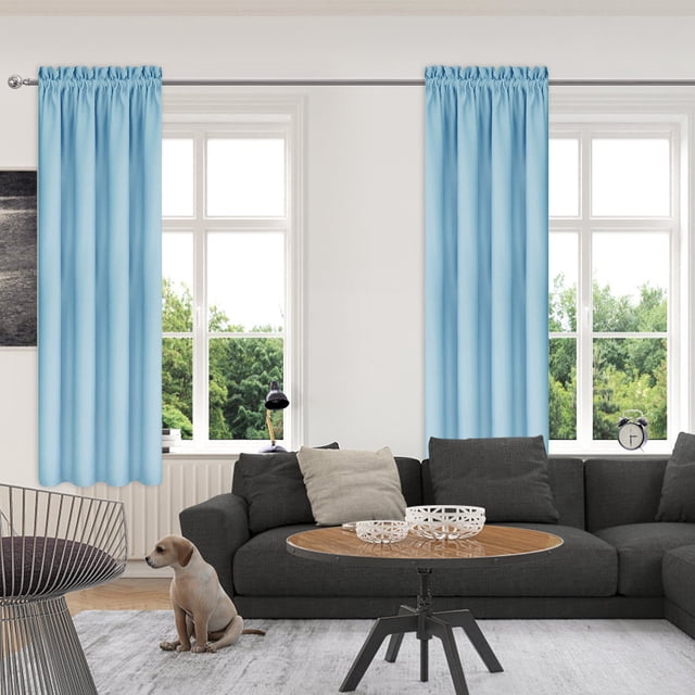 PRETXORVE Rideaux Isolation Thermique Économie Rideaux de Chambre et de Cuisine Bordure Scandinave Couleur Unie Rideaux en Soie