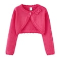 thumbnail image 2 of uublik Little Girls Coat Kids Button Closure Sweaters Cropped Jacket Cover Up Tops Hot Pink, Size 2-9 Years, 2 of 4