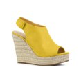 thumbnail image 1 of BLISSFUL STEP Sandales Compensées à Plateforme Espadrilles pour Femmes Jaune 9, 1 of 7