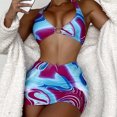 thumbnail image 1 of CEHVOM Ladies Three-piece Bikini Three-piece Short Skirt With Chest Pad Without Underwire, 1 of 5