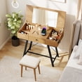 thumbnail image 2 of Topbuy Makeup Vanity Desk with Flip Top Mirror Dressing Table Set w/ Large Drawer & 6 Compartments, 2 of 9