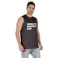 thumbnail image 2 of Inkmeso Printed Graphic World Okayest Dad€ T-Shirt For Mens Best Daddy Ever Gift T-Shirt, 2 of 7