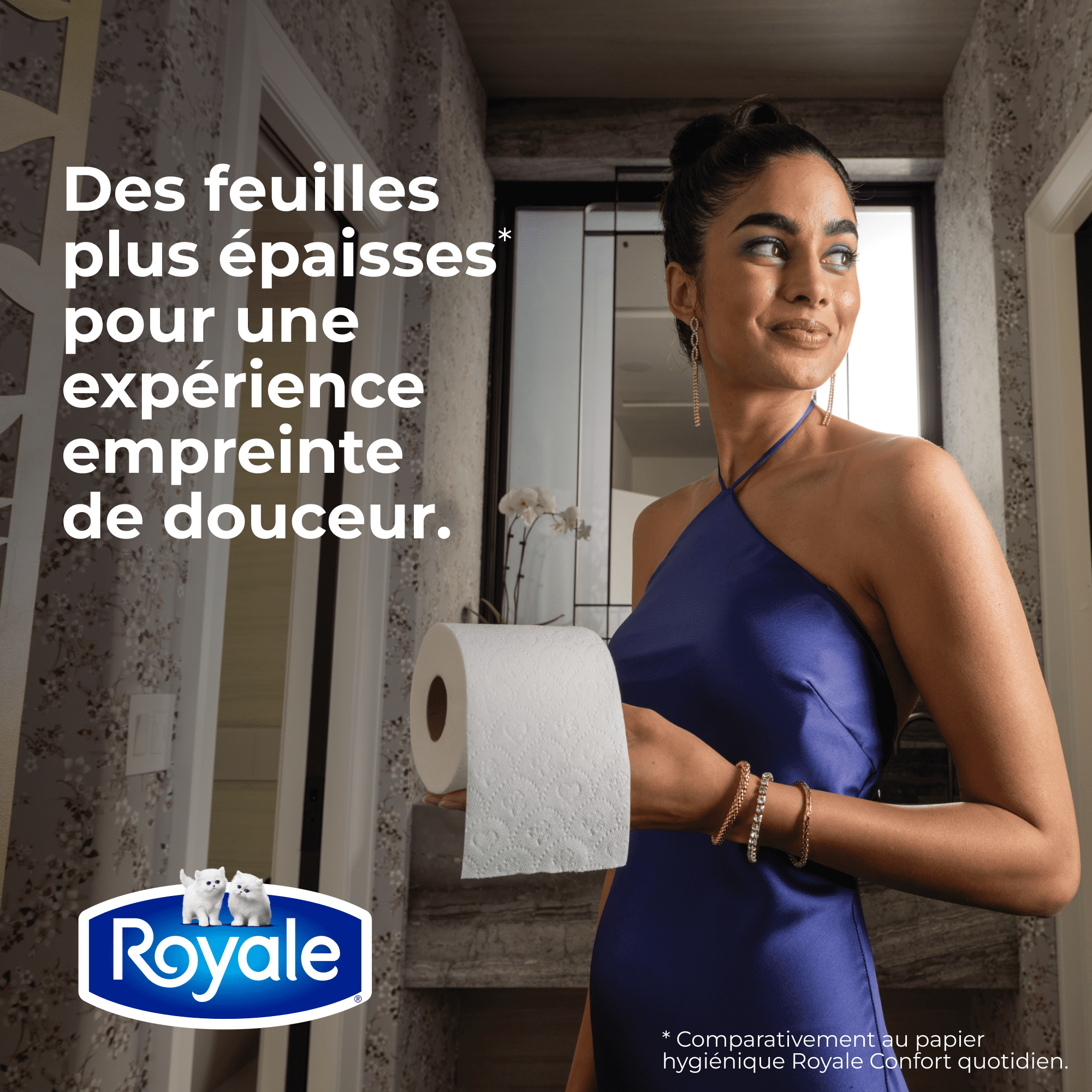 Royale Papier Hygiénique Velour, 24 équivalant à 48 rouleaux